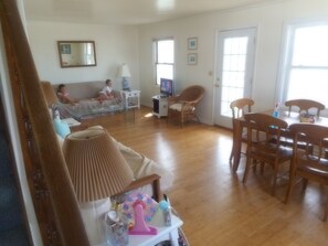 TV, DVD player, books