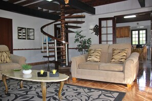 Smart TV y chimenea 