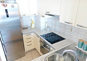 Fridge, oven, stovetop, dishwasher