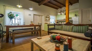 Fernseher, Kamin, BĂŒcher, Musikbibliothek