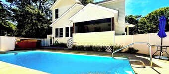 Escape to the Beech House: A Wooded Family- Friendly Retreat Close to the Beach!