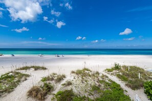 On the beach, sun-loungers, beach towels - BOUTIQUE BEACH FRONT LUXURY LOCATED DIRECTLY ON BEACH WITH FABULOUS SUNSETS (Bradenton Beach)