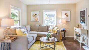 Smart TV, DVD player, books, video library