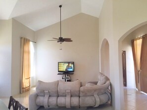 Villa, 3 Bedrooms, Private Pool | Living area | Flat-screen TV