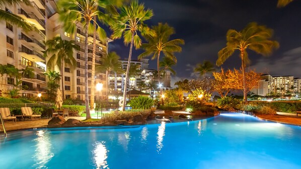 Outdoor pool, a heated pool