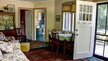 TV, DVD player, toys, books