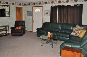 TV, DVD player, video library