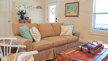 Smart TV, chimenea, reproductor de DVD, libros