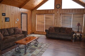 Smart TV, fireplace, DVD player, video library