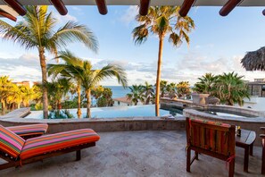 An infinity pool, a heated pool