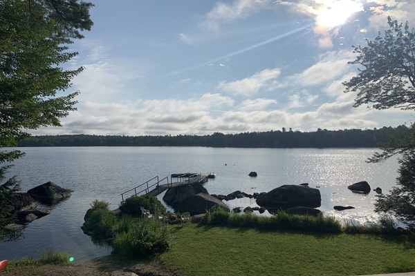 Looking off deck to beach