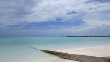 Plage à proximité, chaises longues, serviettes de plage