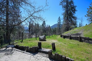 Property grounds - NEAR YOSEMITE: Bass Lake Cabin: Hot Tub, Lake View,  Pet Friendly (Bass Lake)
