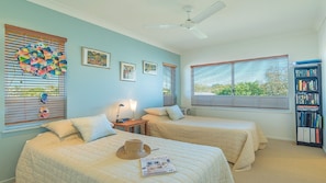2 bedrooms, desk, soundproofing, iron/ironing board