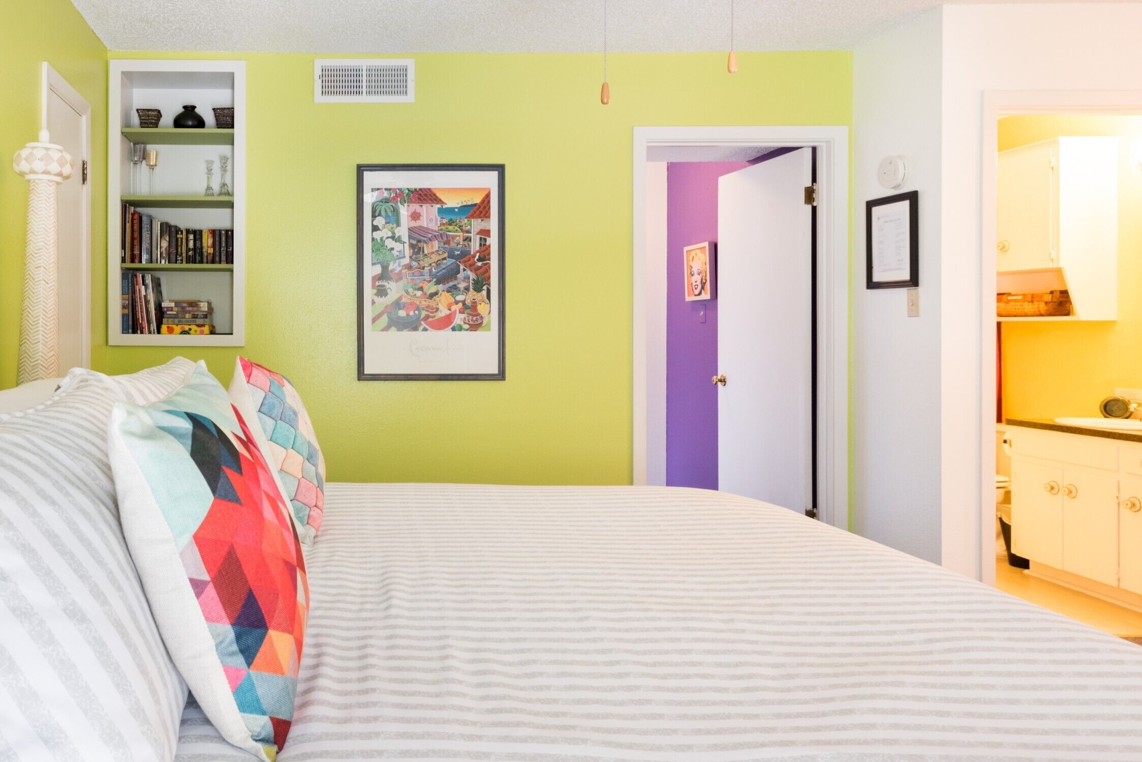 1 bedroom, memory foam beds, desk, iron/ironing board