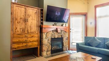 Smart TV, fireplace, video games, foosball