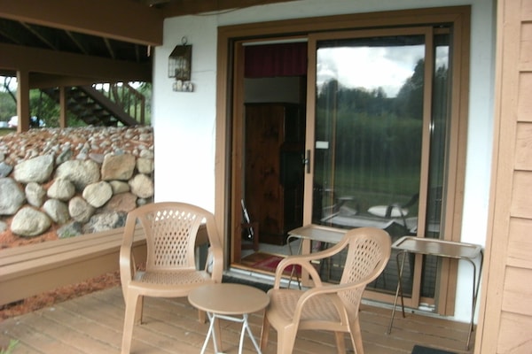 pleasant shaded patio