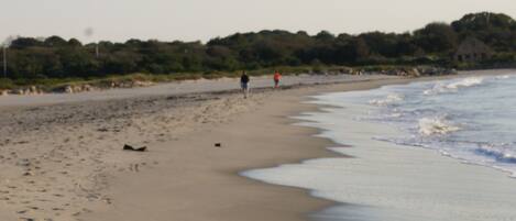 Nær stranden, solsenger og strandhåndklær