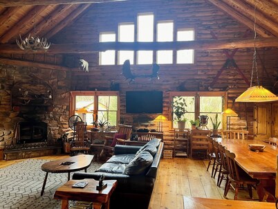 Ultimate Privacy ~ NW Adirondack, Log Cabin, 16 Acres, Includes Pontoon Boat!