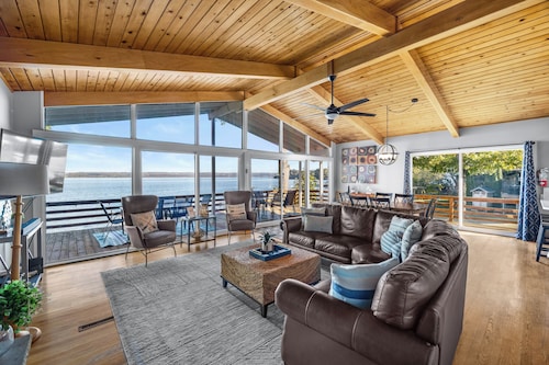 Spacious Lakefront Escape w/ Beach, Stocked Kitchen, Near Wineries & Views!