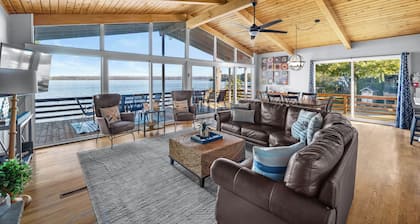 Spacious Lakefront Escape w/ Beach, Stocked Kitchen, Near Wineries & Views!