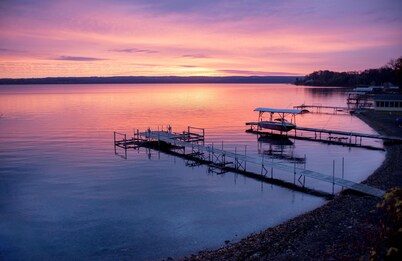 Spacious Lakefront Escape w/ Beach, Stocked Kitchen, Near Wineries & Views!