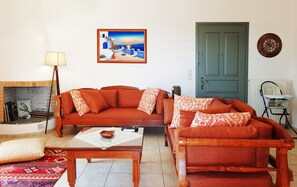 TV connectée, cheminée, livres