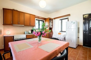 Fridge, microwave, oven, stovetop - Olive Grove stonemade Residency with panoramic view. (Petalidi)