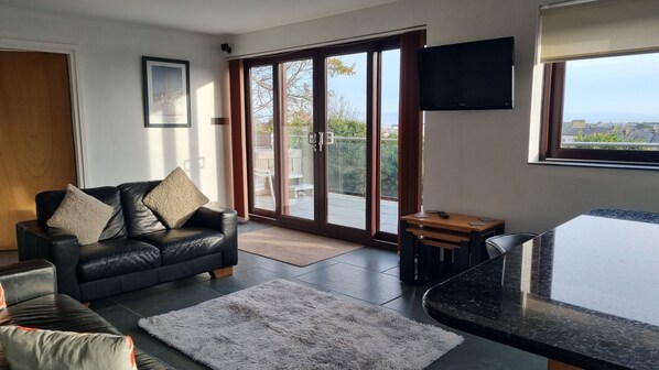 TV, DVD player, books