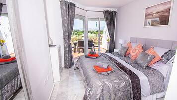 2 bedrooms, in-room safe, iron/ironing board, WiFi