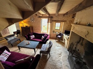 TV, fireplace, DVD player, books - Magnifique villa de vacances 5 étoiles tout confort- de 10 à 12 personnes (Saint-Geniès)