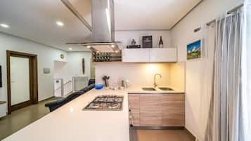 Fridge, microwave, oven, toaster