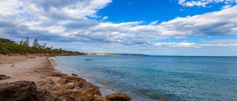 Beach nearby, sun-loungers
