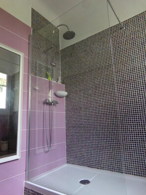 Shower, hair dryer, bidet, soap - Apartment in villa in residential and quiet area, near the beach, center city and shops., (Ciboure)