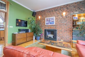 TV, fireplace, DVD player, books - Comfy Home in Central Hamilton, nr. Glasgow, Scotland. Train Station 4 min Walk (Hamilton)