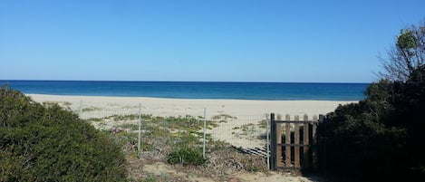 在海滩、沙滩椅、沙滩毛巾