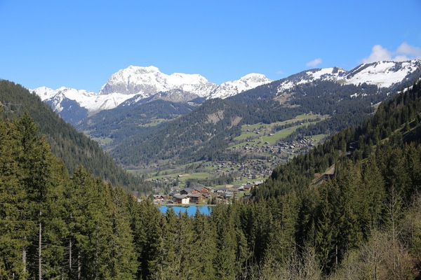Photo taken from above Lac Vonne - view over Chatel with Cornettes de Bis