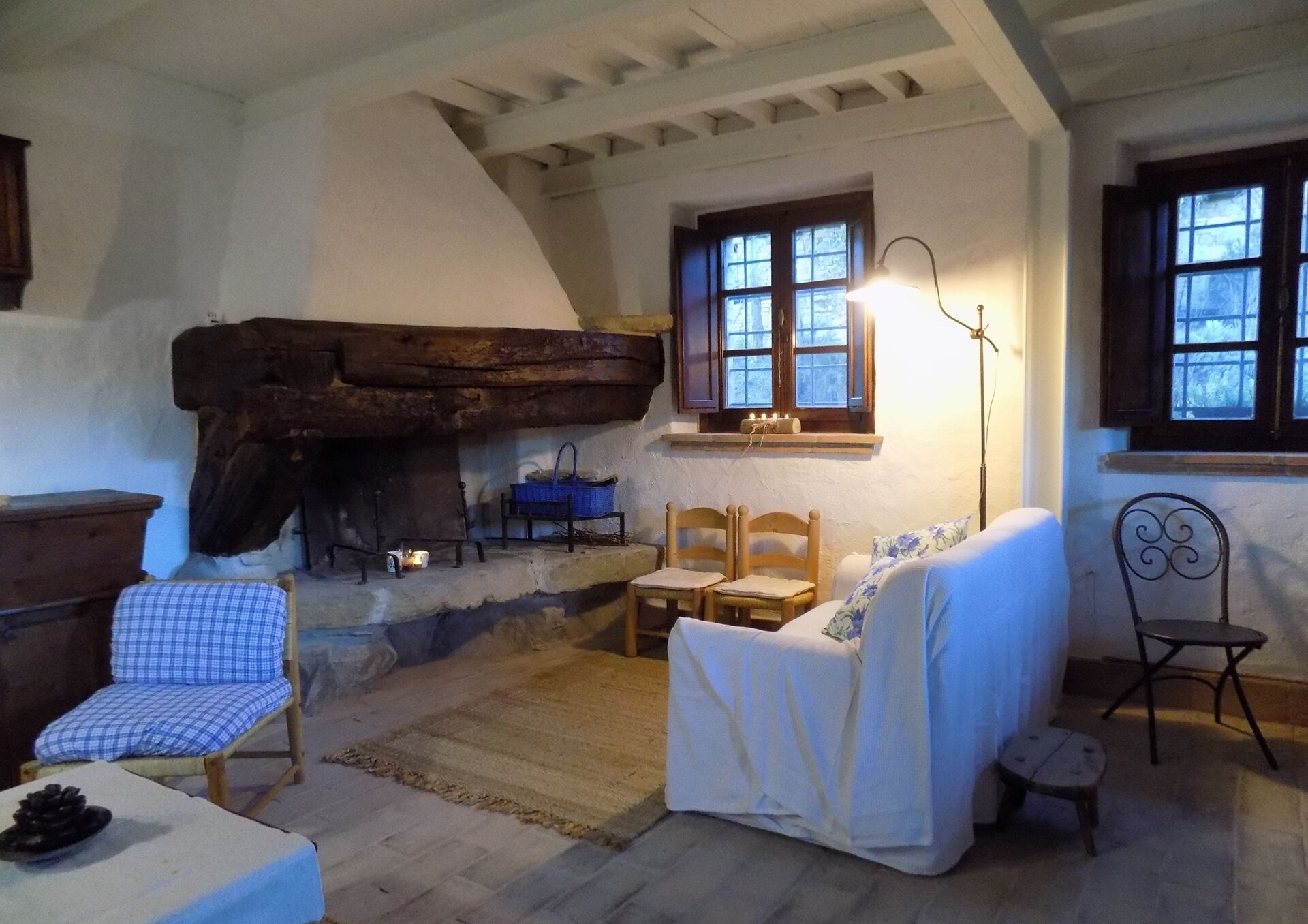 Fireplace, books