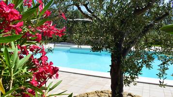 Una piscina al aire libre