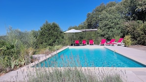 Outdoor pool, a heated pool - house - 4 rooms - 4/6 persons (Conqueyrac)