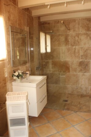 Shower, hair dryer, towels, toilet paper - "Les Mirabelles"  in deep rural France - (Gardonne)