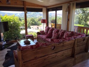 Smart TV, fireplace, DVD player, video library