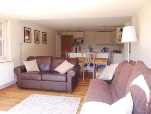 Smart TV, DVD player, books, video library