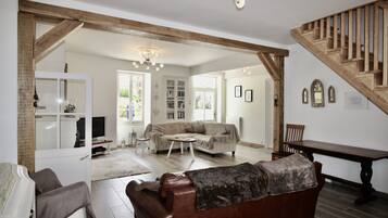 TV, fireplace, video games, DVD player