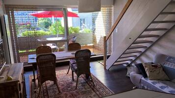 TV, DVD player, books