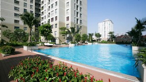 Et oppvarmet basseng