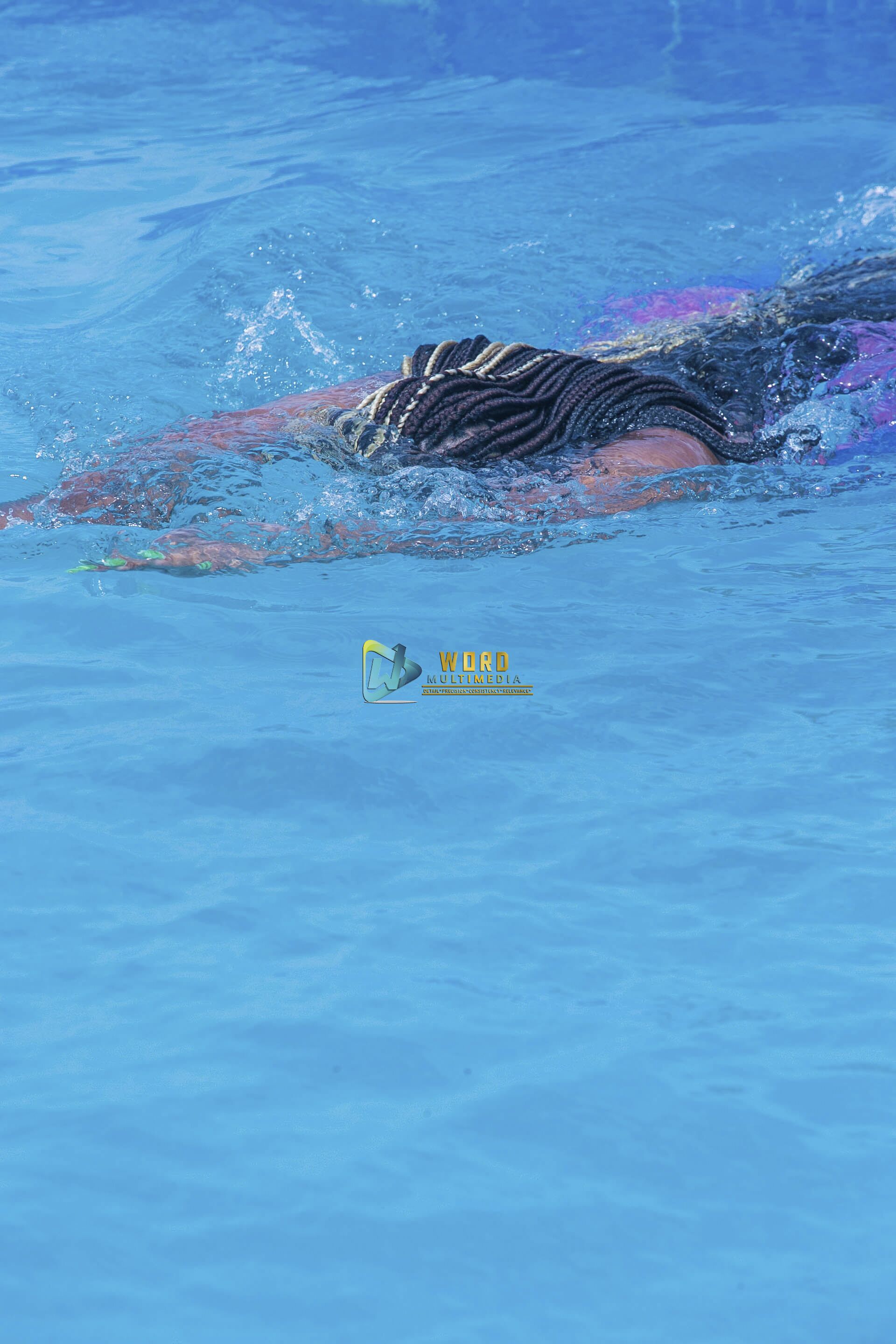 A swimmer in a pool.