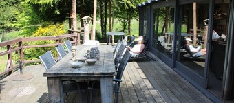 Romantic chalets with all amenities and the feel of a hunting lodge.