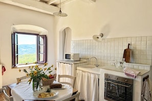 Fridge, microwave, dishwasher, high chair