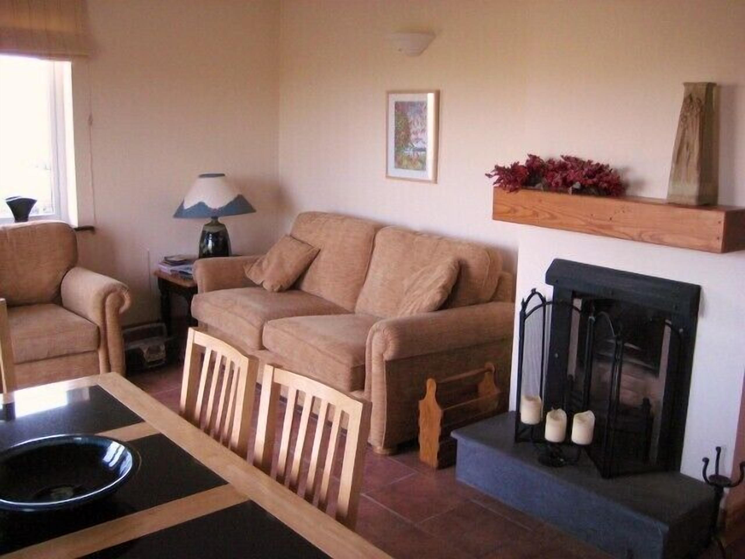 Télévision, cheminée, lecteur de DVD